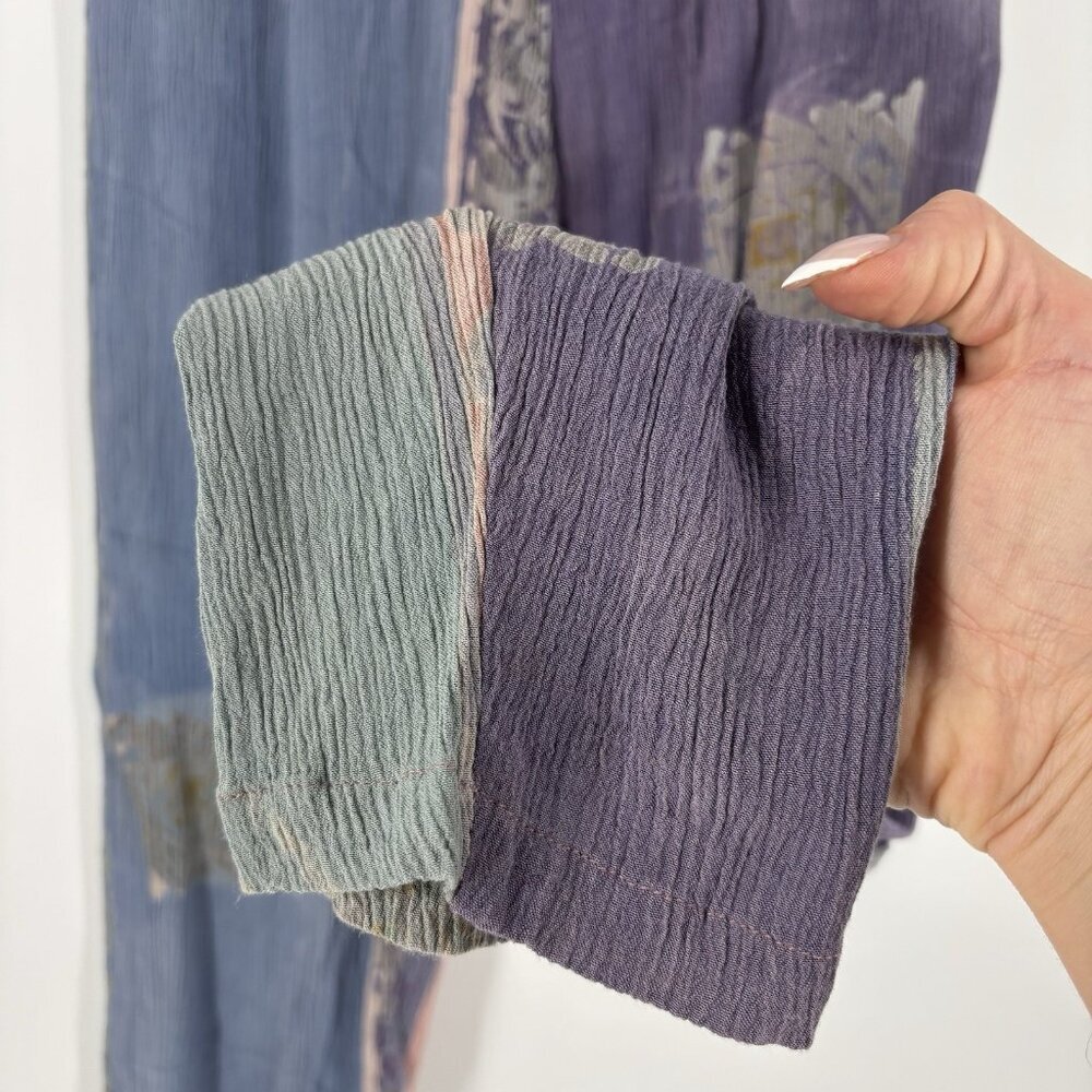 Vintage Handmade Boho Hippie Pants Women’s Size Medium Purple‎ Green High Waist - Picture 3 of 8